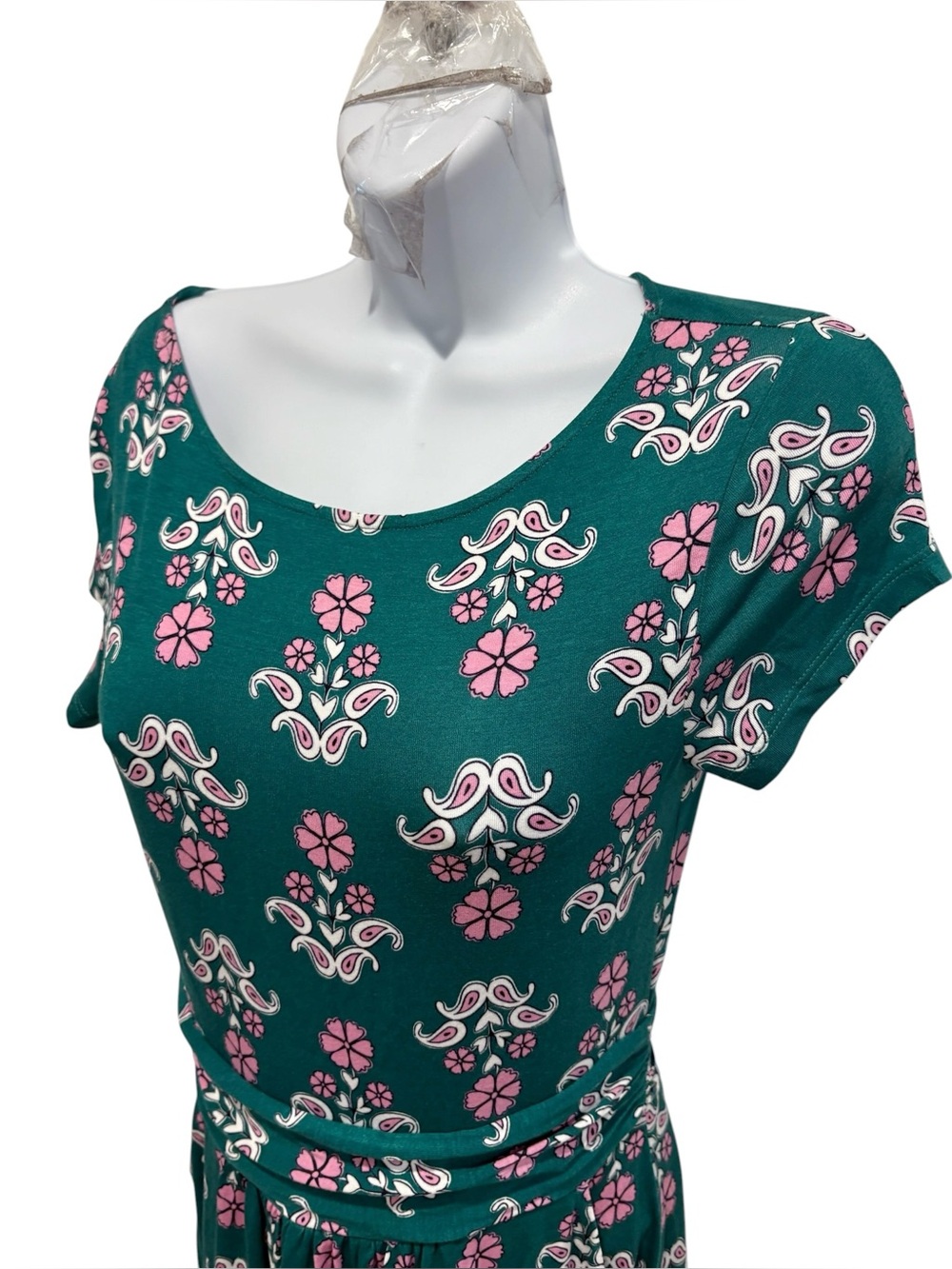 NWT BODEN Amelie Floral Jersey Dress Short Sleeve Green Size 4 - Picture 7 of 14